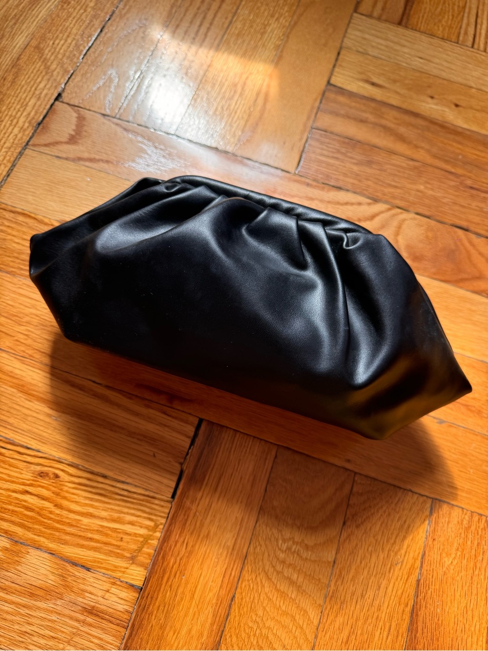 Black Faux Leather Cosmetic Bag & Clutch